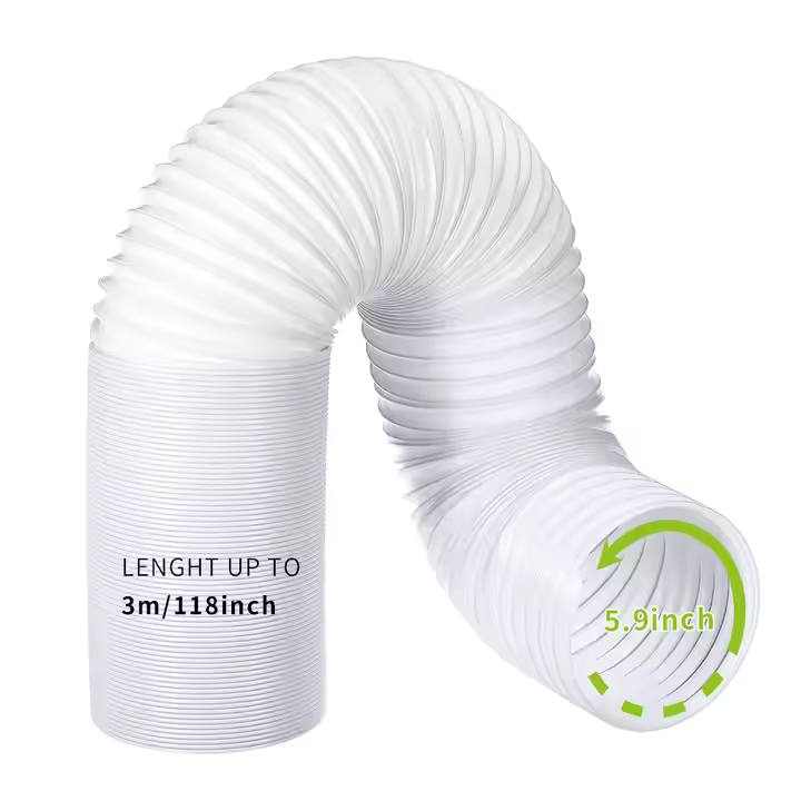 5.9 Inch AC Exhaust Hose with Counterclockwise Thread, Length up to 118",Flexible Replacement H